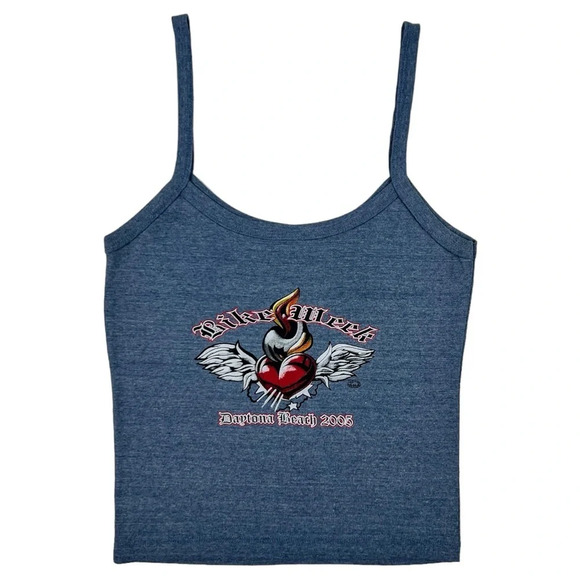 Y2K Bike Week Cropped Tank Top - Picture 1 of 7